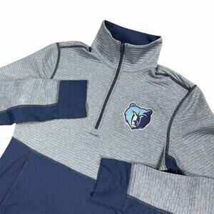 Adidas Memphis Grizzlies Quarter Zip Pullover Jacket Men’s Small Gray Blue NBA